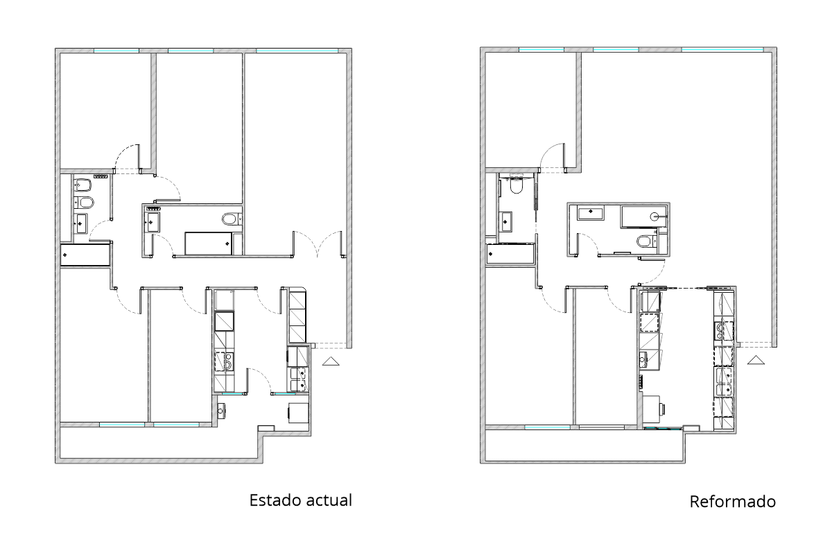 Ampliando espacio en cocina y salón